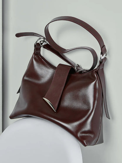 Aura Genuine Leather Milano Curved Shoulder Bag