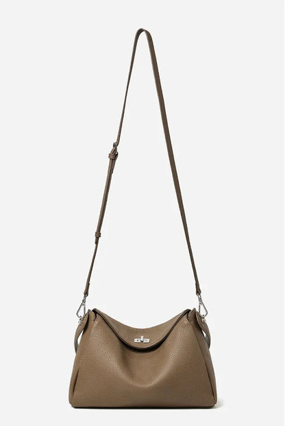 Vesper Genuine Leather Turn-Lock Contour Hobo