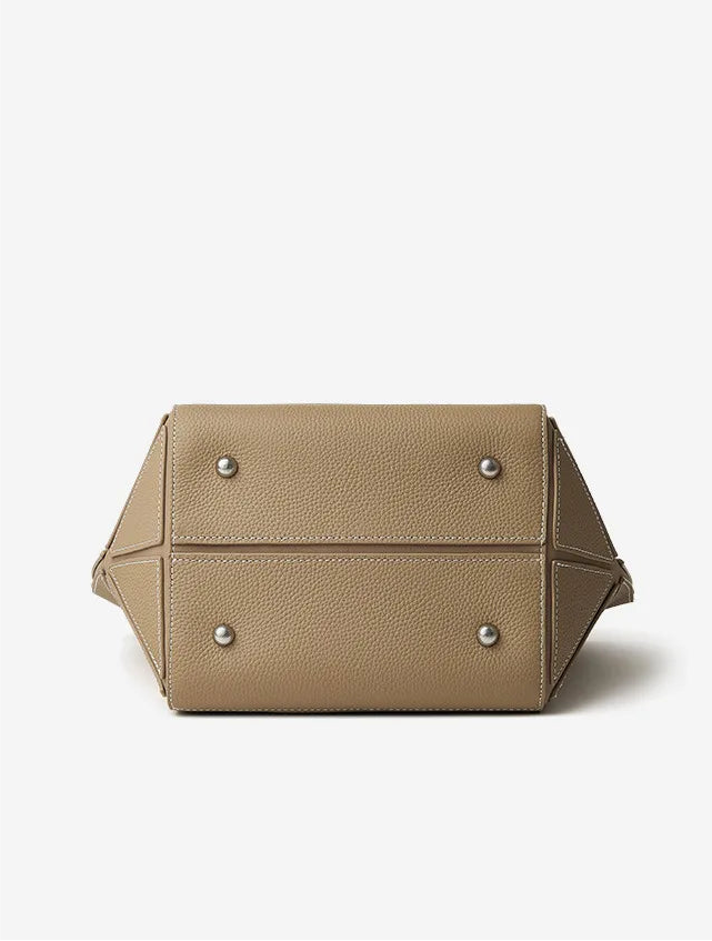 Aura Genuine Leather Geometric Winged Tote