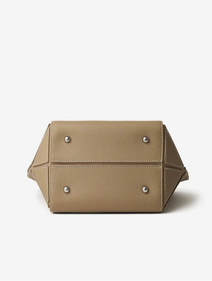 Aura Genuine Leather Geometric Winged Tote