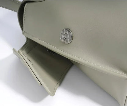 Aura Genuine Leather Twin-Zip Flap Shoulder Bag