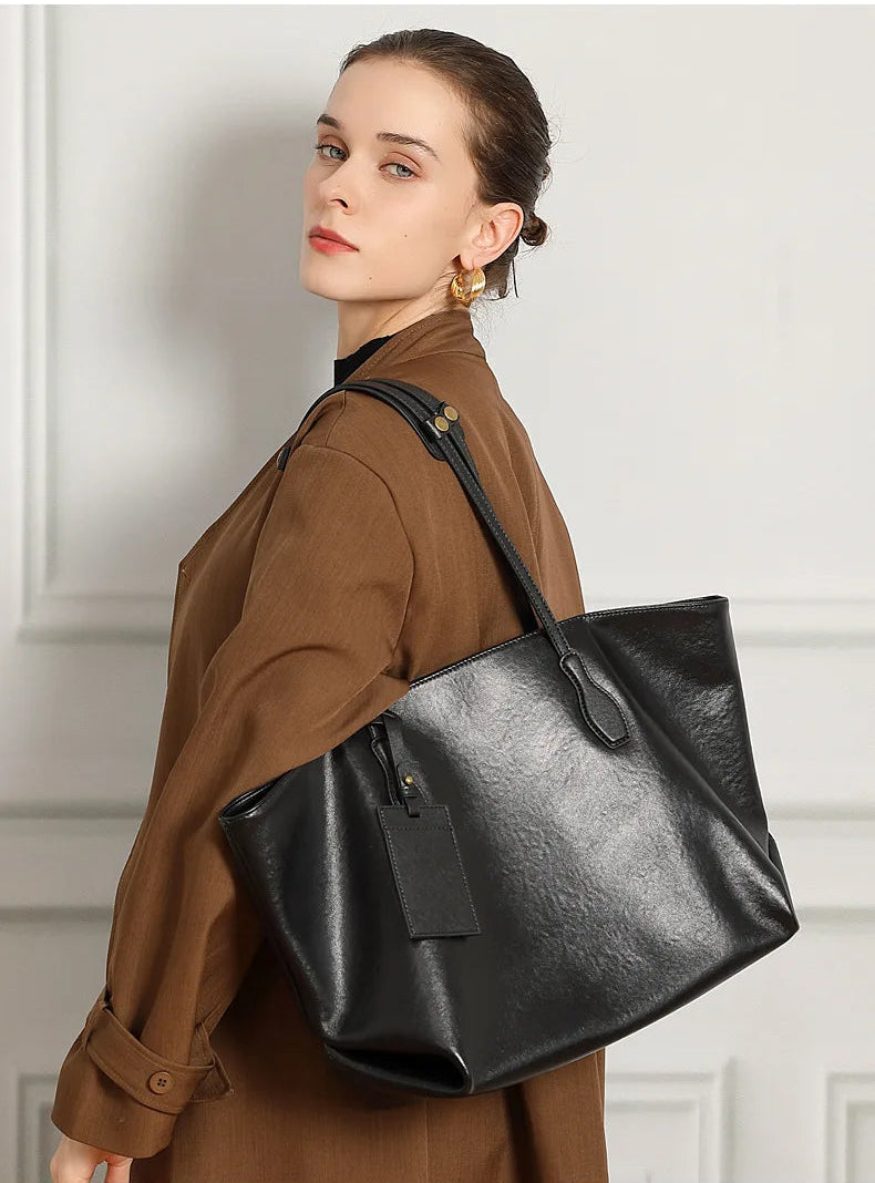 Genuine Leather Luxury Shoulder Tote Bag