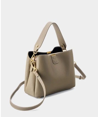 Elite Top Grain Genuine Leather Large Capacity Bucket Bag