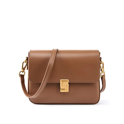 Aura Genuine Leather Luxury Small Square Crossbody Bag