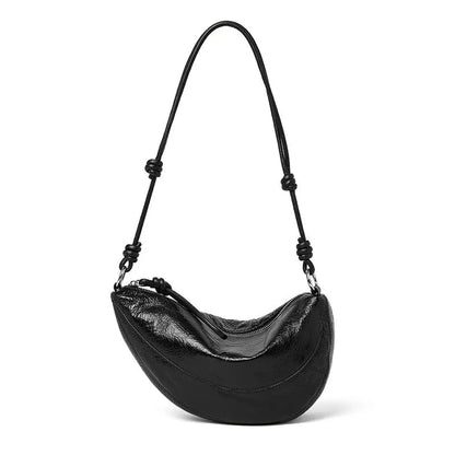 Premium Half Moon Leather Shoulder Handbag