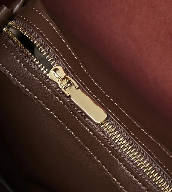 Serene Top Grain Leather Minimalist Oversized Shoulder Bag