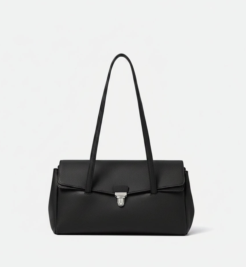 Aura Genuine Leather Lock-Clasp Envelope Bag