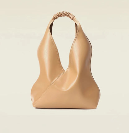 Aura Genuine Leather Asymmetric Sculptural Hobo