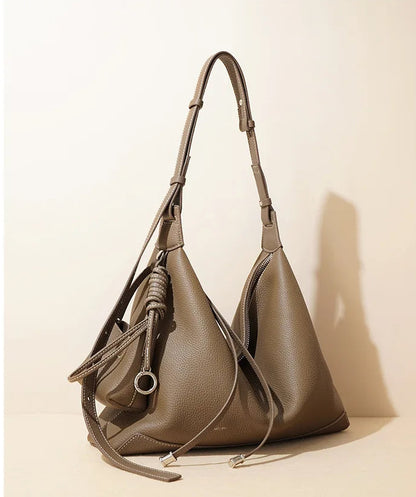 Premium Genuine Leather Chic Designer Tote and Small Purse Set