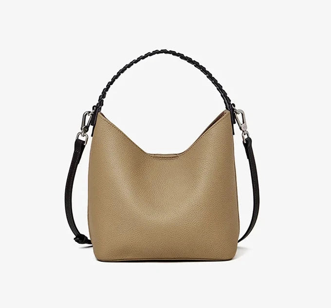Lyra Artisan Genuine Leather Hand-Woven Accent Tote