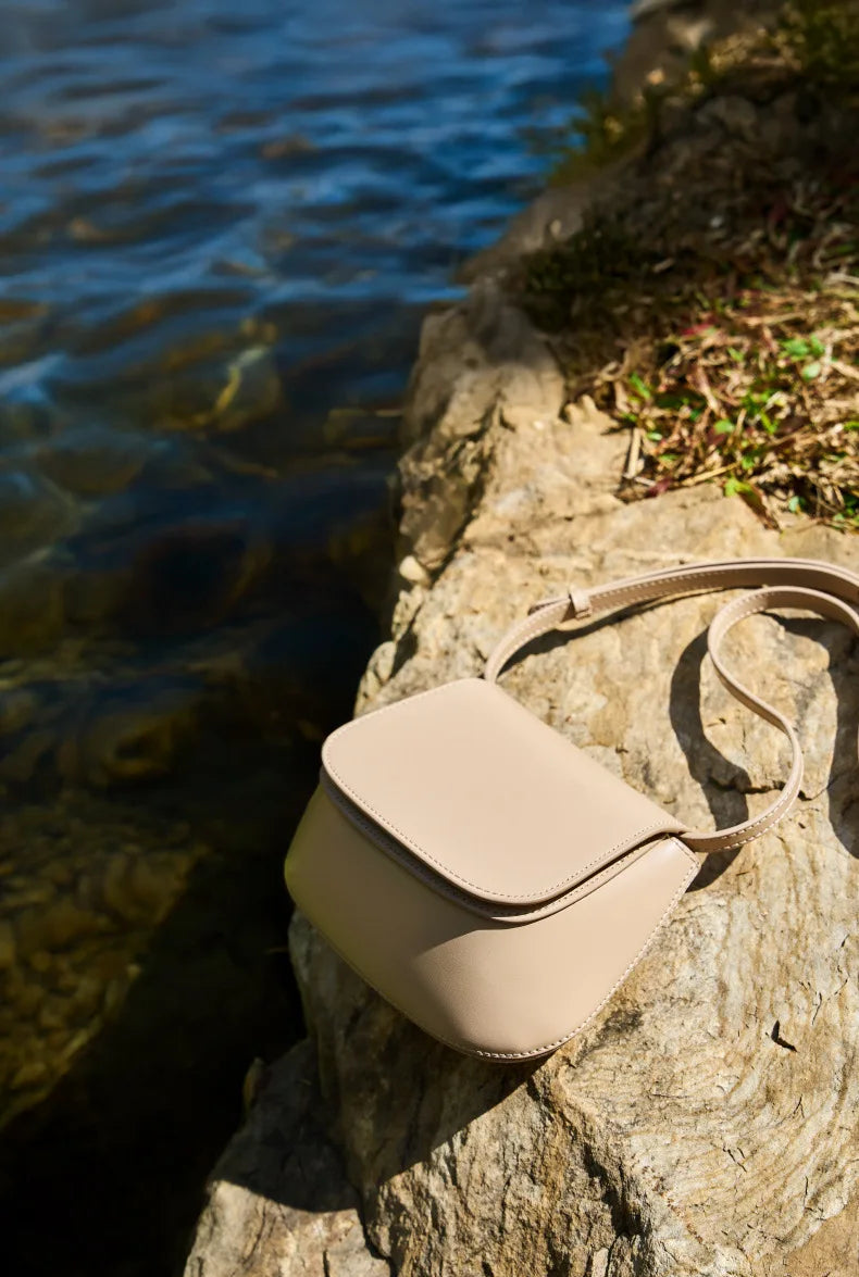 Charming Genuine Leather Minimalist Small Shoulder Bag