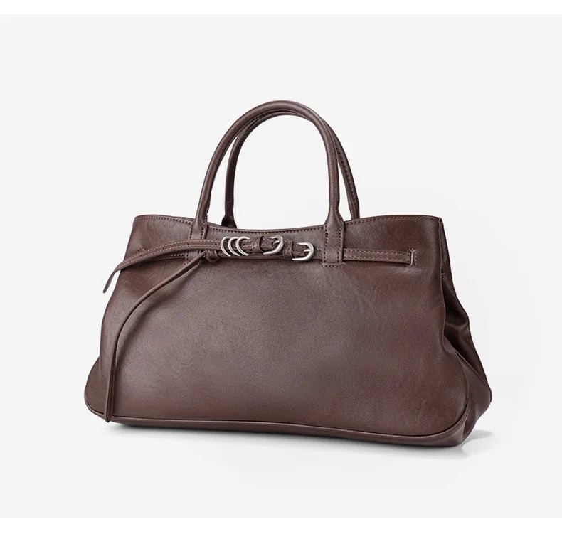 Monarch Genuine Leather Retro Style Everyday Handbag
