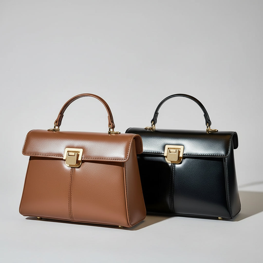 Genuine Leather Luxury Designer Square Handbag