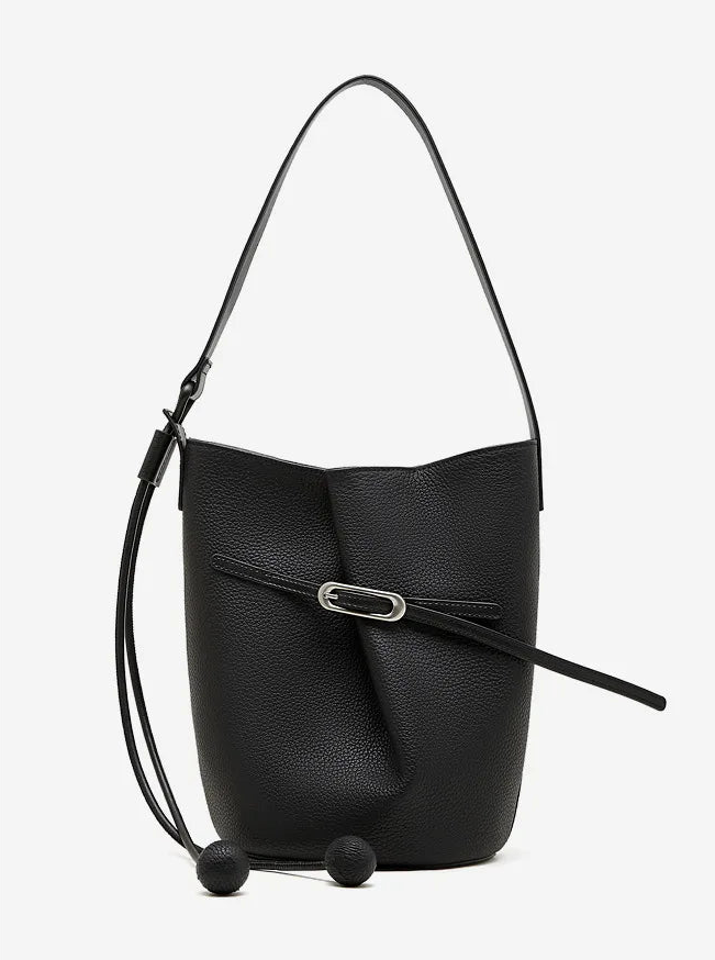 Cascade Genuine Leather Loop Bucket Bag