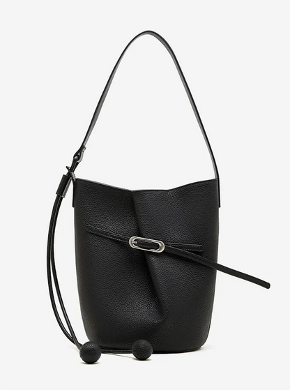 Cascade Genuine Leather Loop Bucket Bag