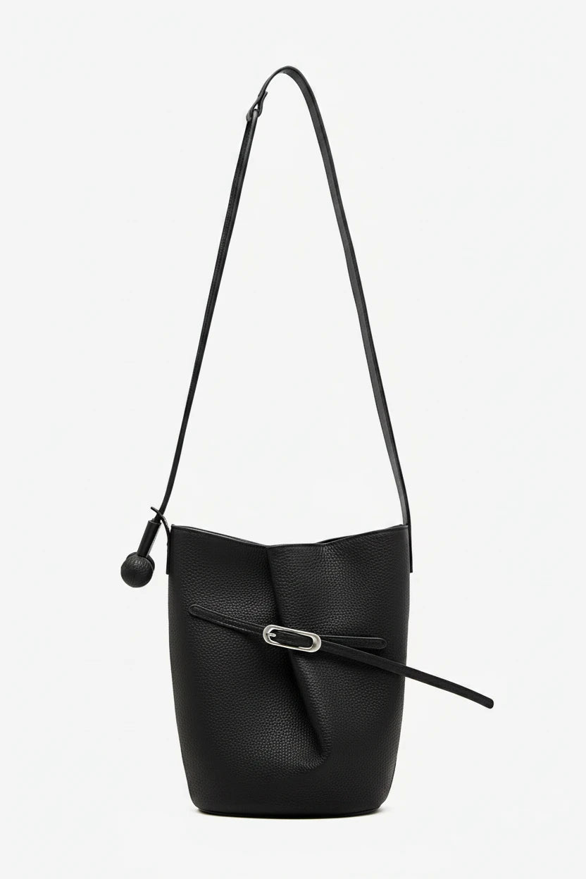 Cascade Genuine Leather Loop Bucket Bag