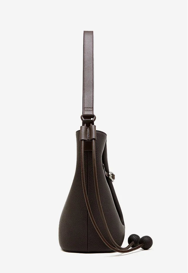 Cascade Genuine Leather Loop Bucket Bag