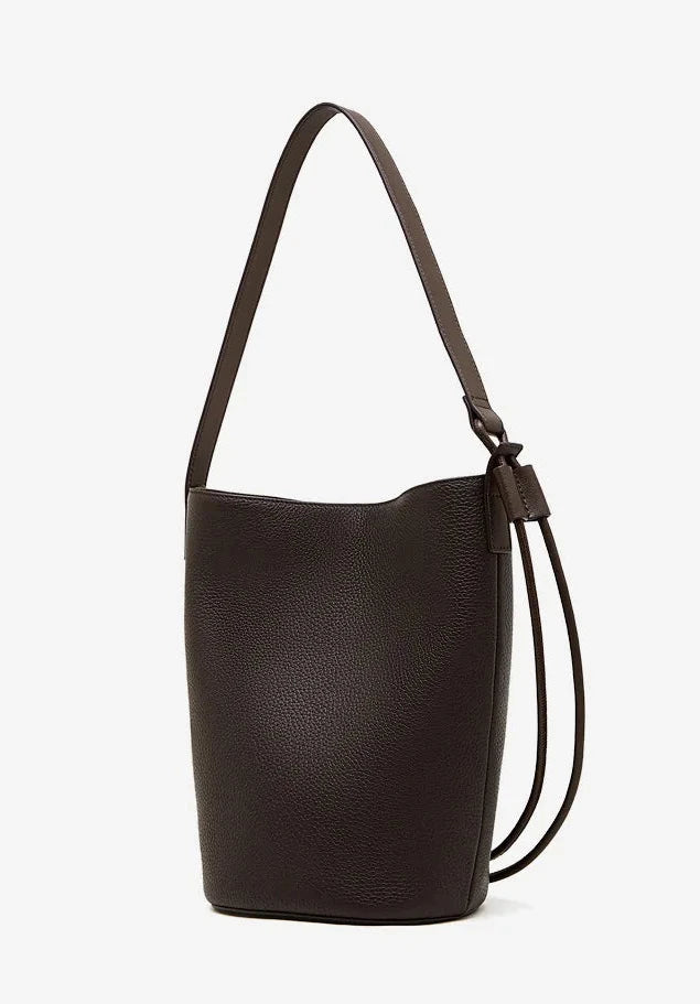 Cascade Genuine Leather Loop Bucket Bag
