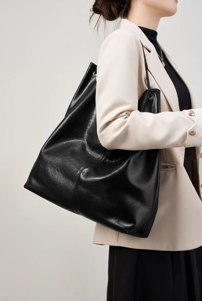 Premium Genuine Leather Chic Multi-Way Underarm Purse