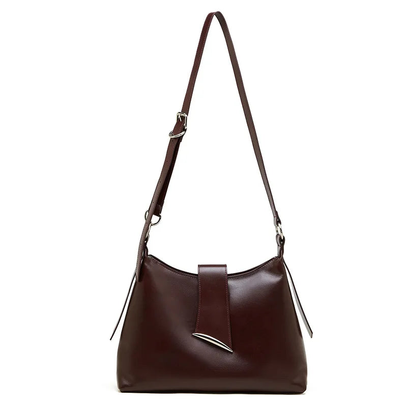 Aura Genuine Leather Milano Curved Shoulder Bag