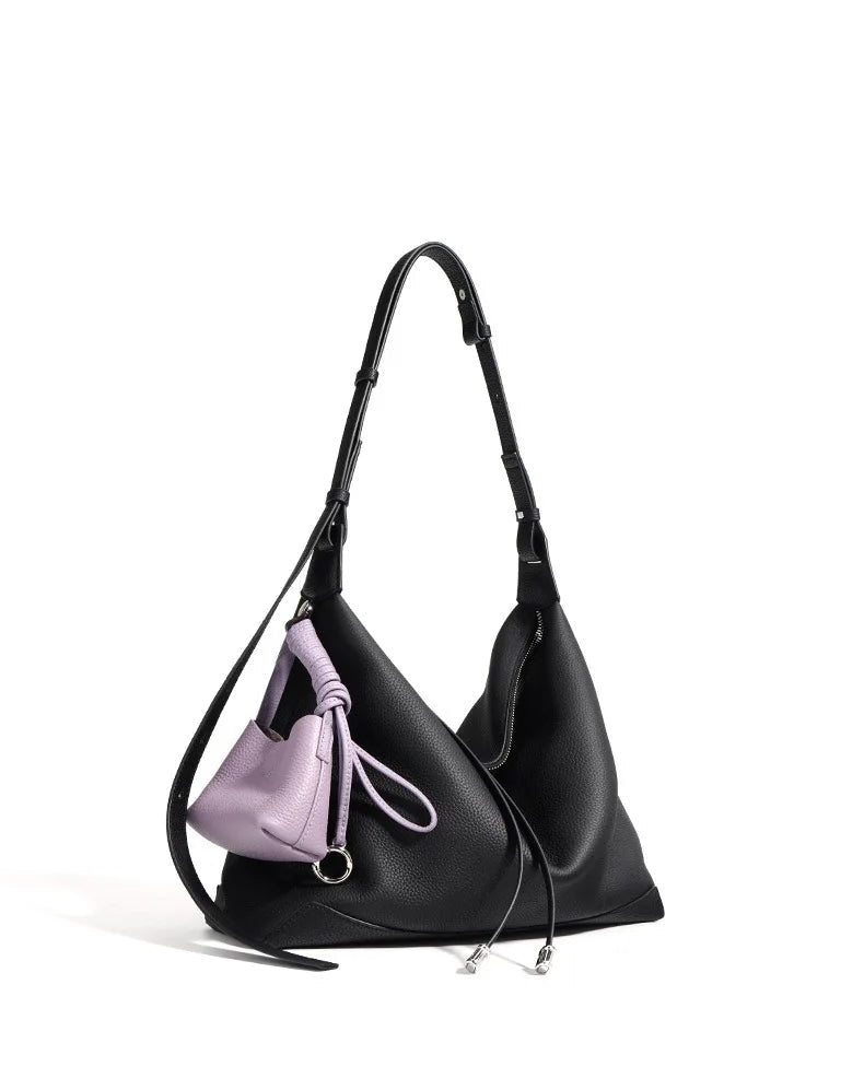 Premium Genuine Leather Chic Designer Tote and Small Purse Set