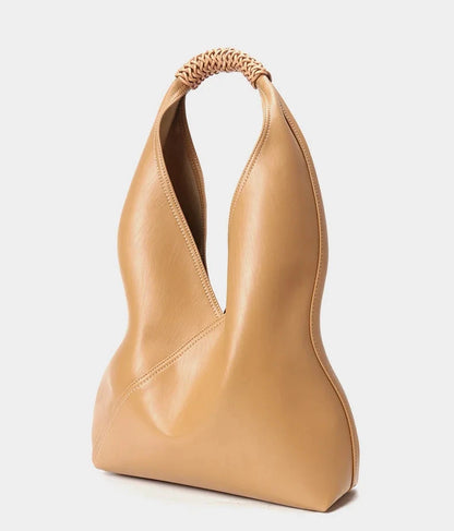 Aura Genuine Leather Asymmetric Sculptural Hobo
