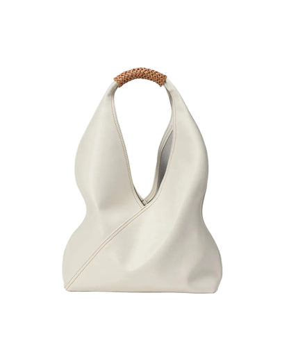 Aura Genuine Leather Asymmetric Sculptural Hobo