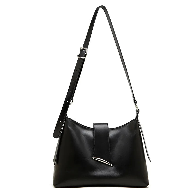 Aura Genuine Leather Milano Curved Shoulder Bag