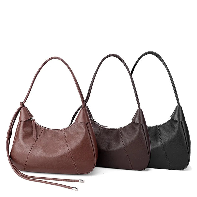 Genuine Leather Vintage Dumpling Shoulder Bag