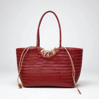 Genuine Leather Handwoven Luxury Beach Tote Bag