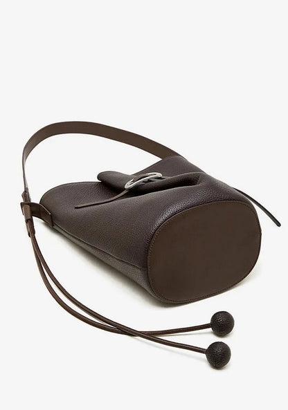 Cascade Genuine Leather Loop Bucket Bag