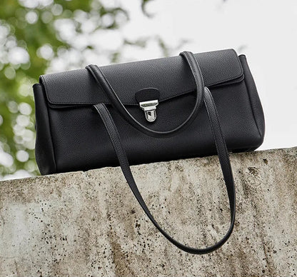 Aura Genuine Leather Lock-Clasp Envelope Bag