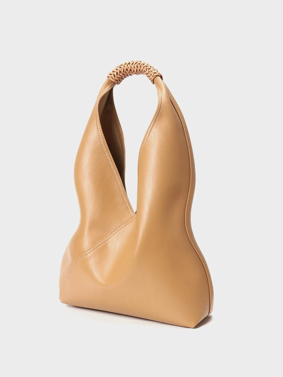 Aura Genuine Leather Asymmetric Sculptural Hobo
