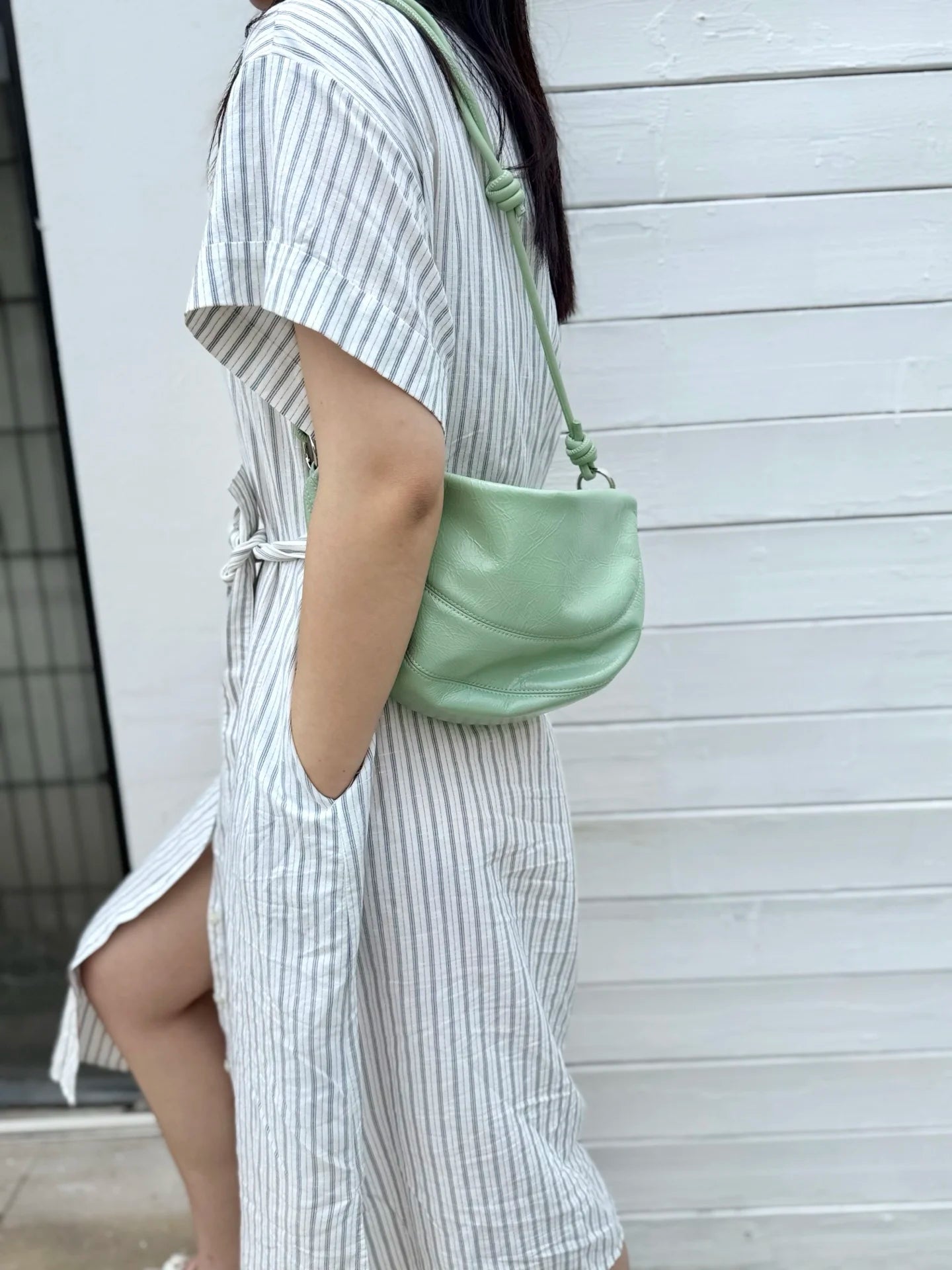 Premium Half Moon Leather Shoulder Handbag