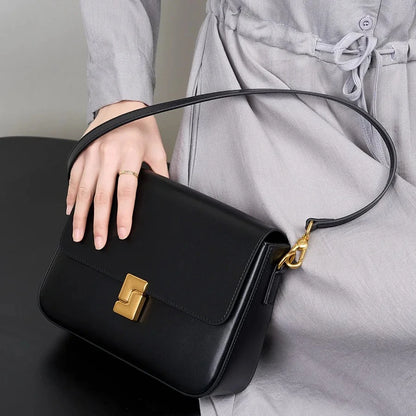 Aura Genuine Leather Luxury Small Square Crossbody Bag