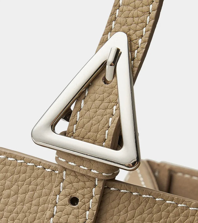 Aura Genuine Leather Geometric Winged Tote