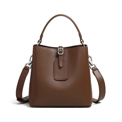 Vanguard Genuine Leather Sculptural Bucket Bag