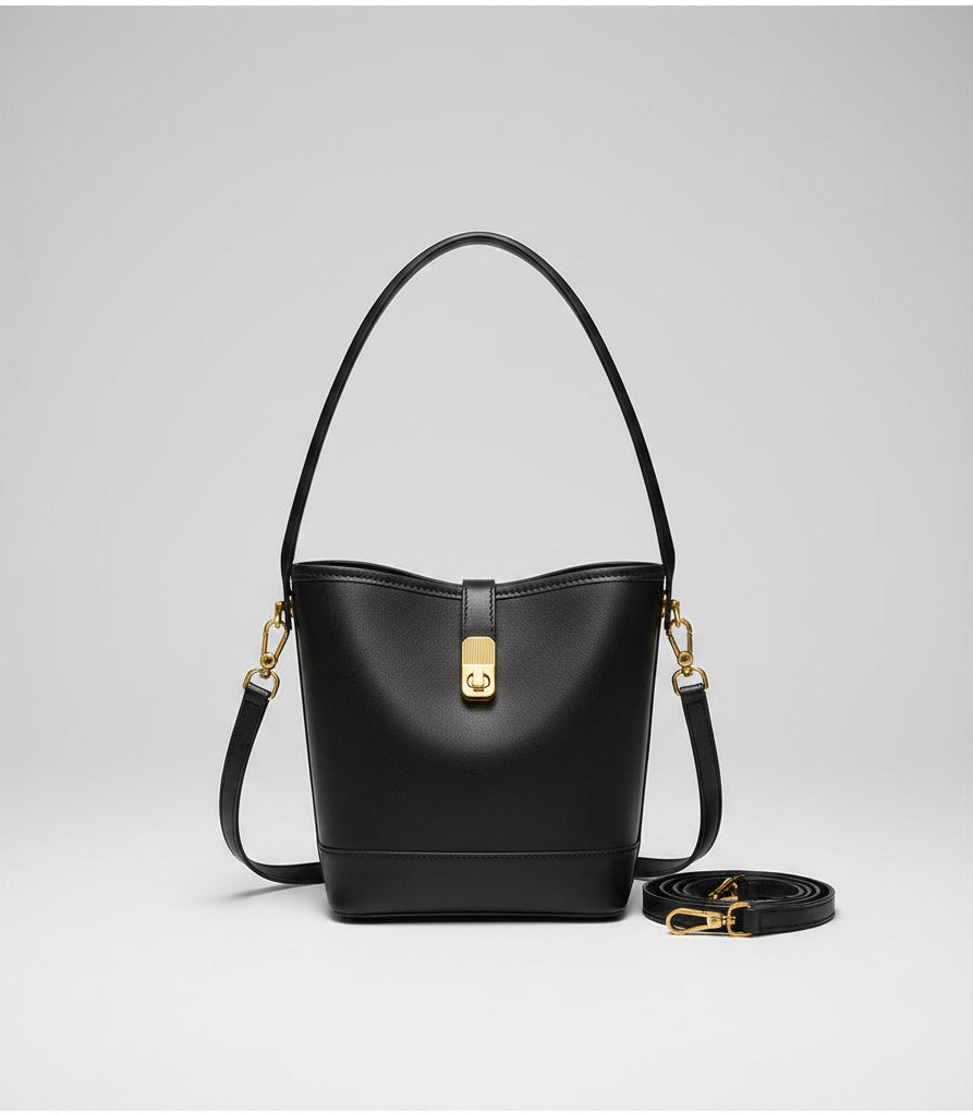 Genuine Leather Luxury Bucket Handbag