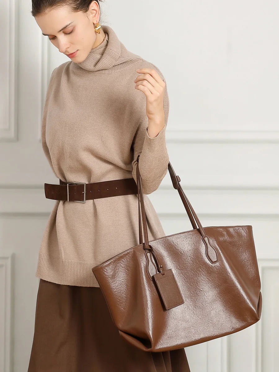 Genuine Leather Luxury Shoulder Tote Bag