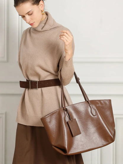Genuine Leather Luxury Shoulder Tote Bag