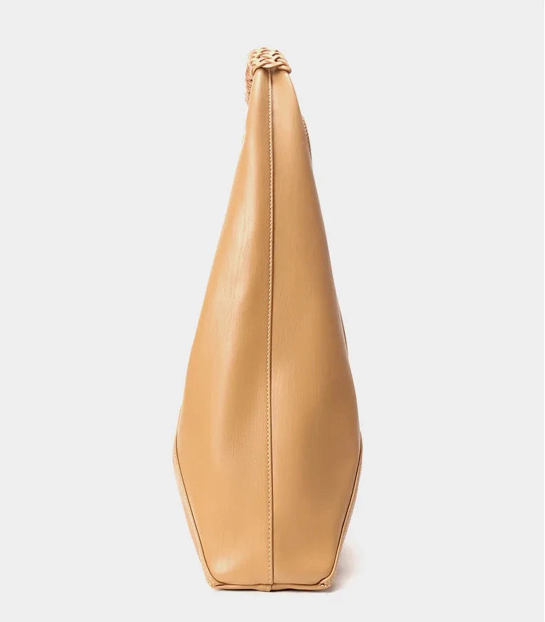 Aura Genuine Leather Asymmetric Sculptural Hobo