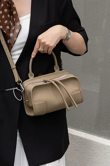 Aura Premium Genuine Leather Boxy Cross body Bag