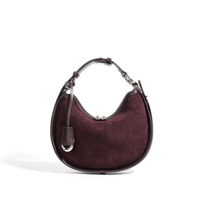 Chic Frosted Suede Leather Minimalist Shoulder Purse