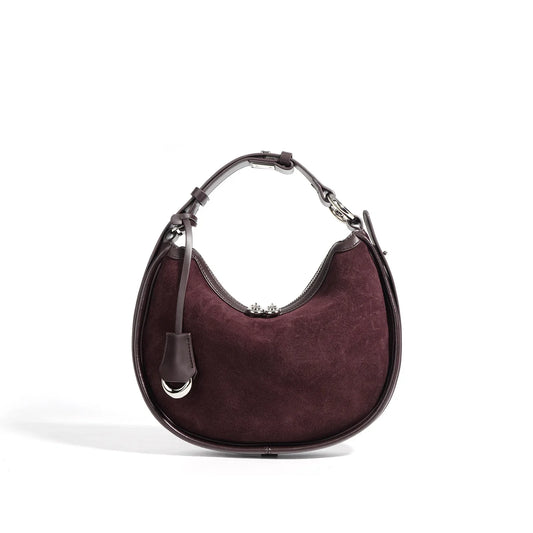 Chic Frosted Suede Leather Minimalist Shoulder Purse