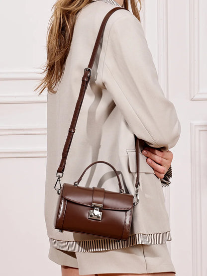 Verona Genuine Leather Flap Top Structured Crossbody