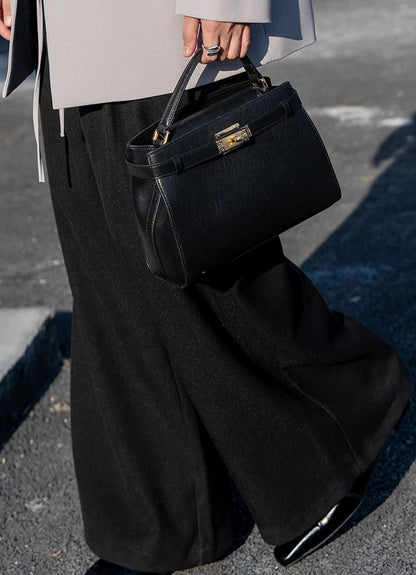 Genuine Leather Luxury Wide Strap Shoulder Bag