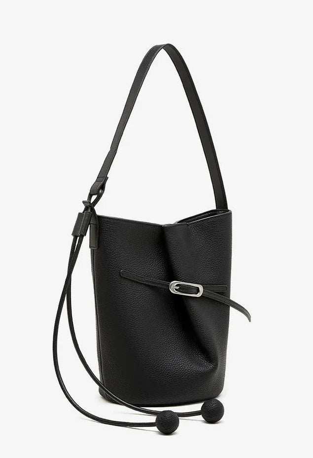 Cascade Genuine Leather Loop Bucket Bag