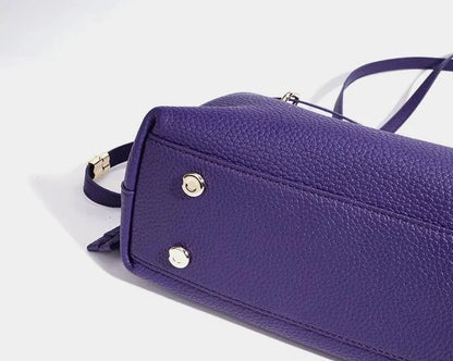 Stellar Genuine Leather Drawstring Pleated Tote