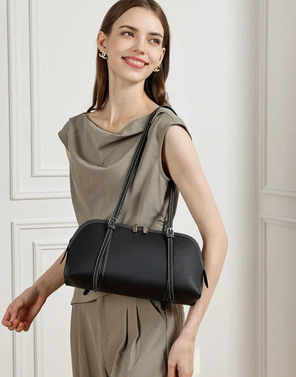 Orb Artisan Genuine Leather Contour Shoulder Bag