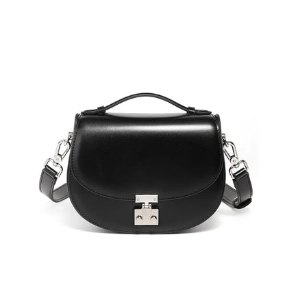 Aura Genuine Leather Top-Handle Saddle Bag